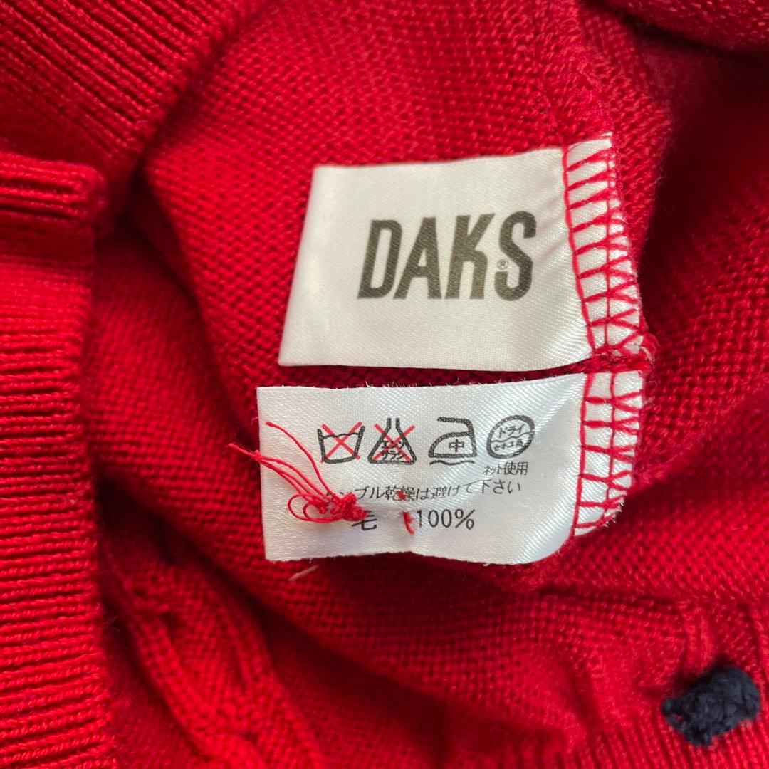 DAKS ダックス 赤 ポロシャツスタイル セーター M ウール100％