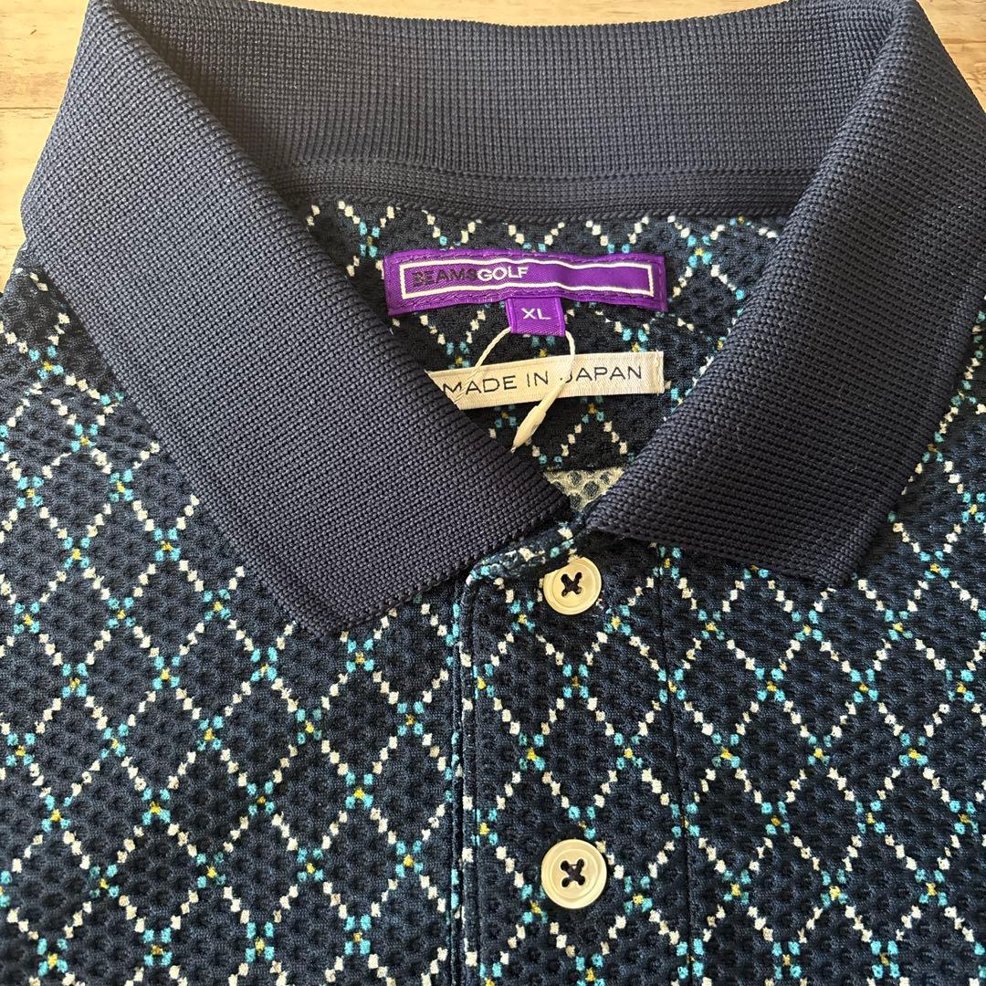 BEAMS GOLF PURPLE LABEL アーガイル ストレッチポロシャツ