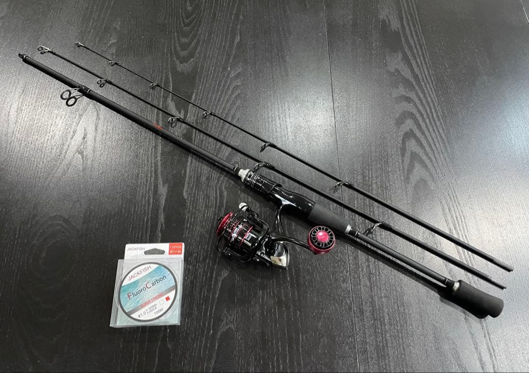 釣りセット2ピーススピニングロッド（180㌢穂先二本付)3000番ライン100m