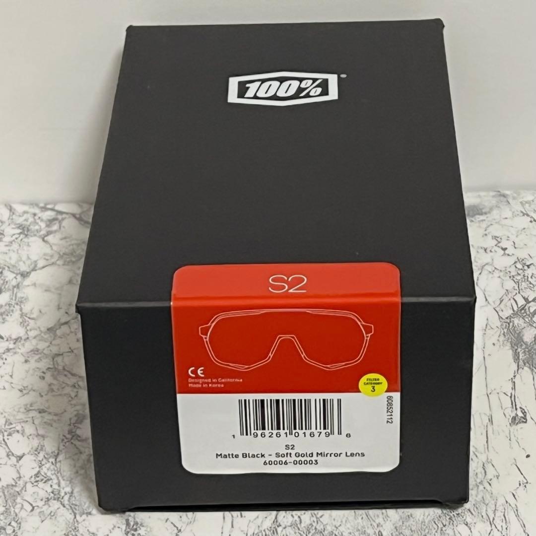100% ワンハンドレッド サングラス S2 マットブラック ゴールドミラー