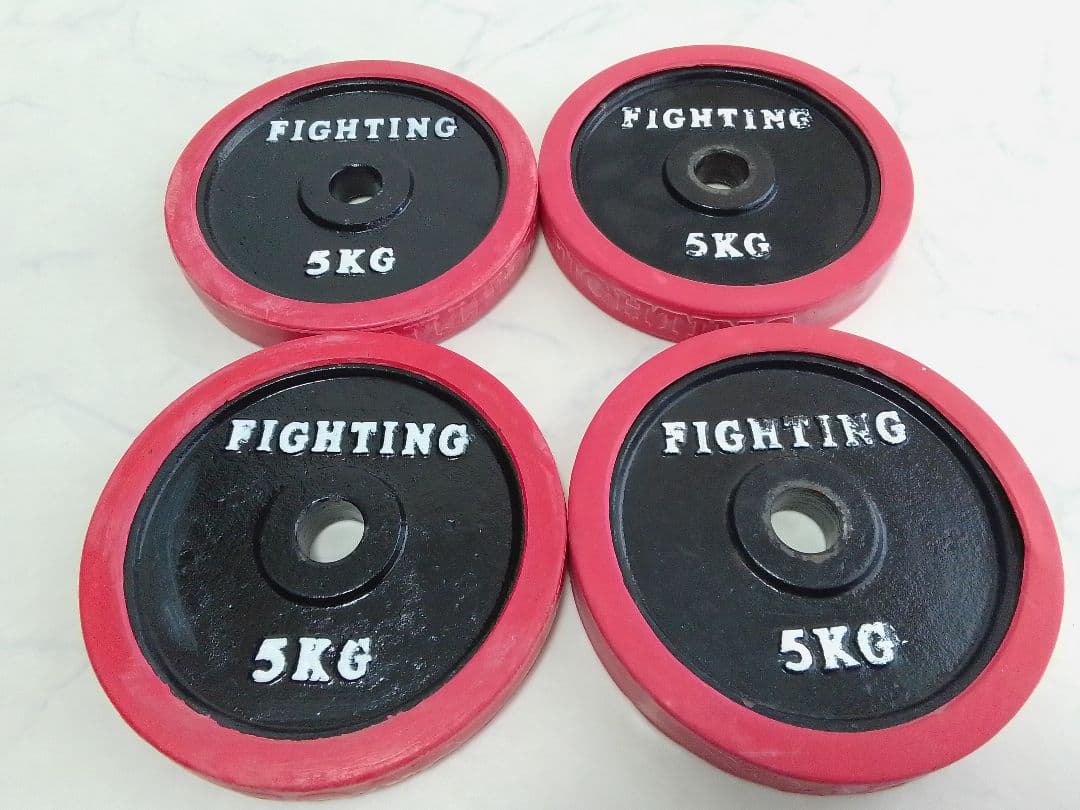 ファイティングロード ラバー付 ダンベル 5kg×4枚 20kg 28mm ①
