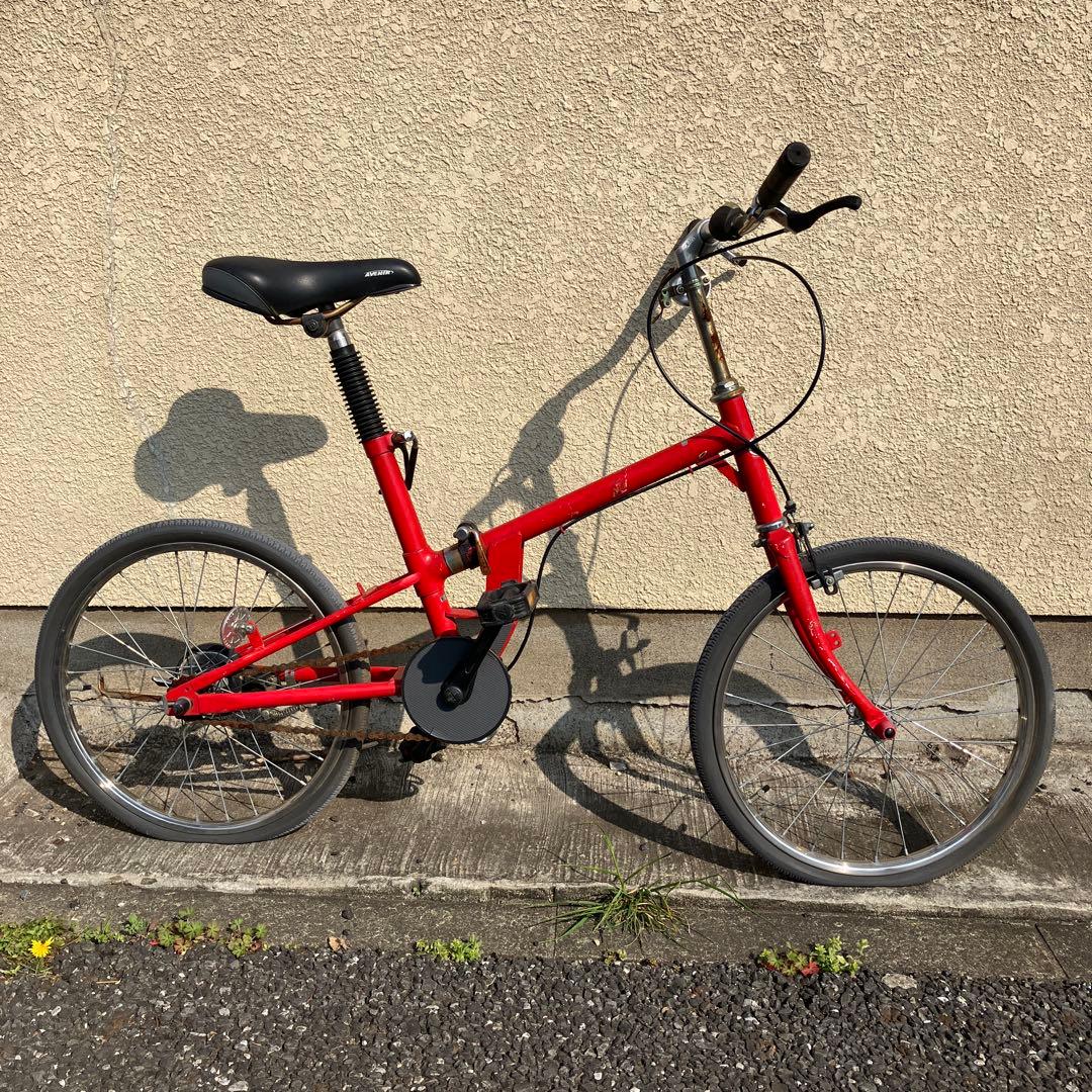 アラヤ日本製折りたたみ自転車 レッド20インチ