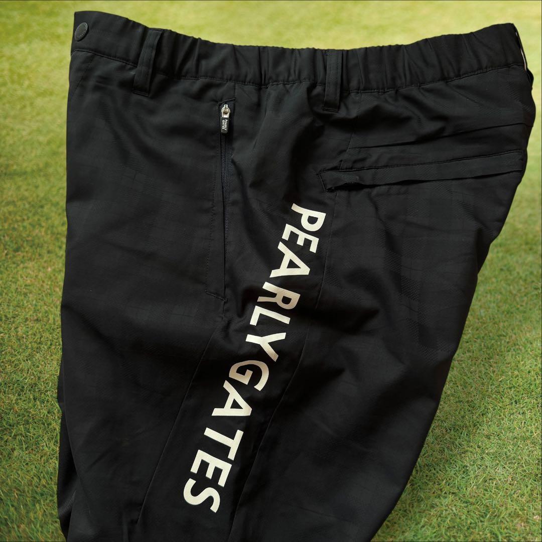 美品　パーリーゲイツ　パンツ　黒　ブラック　チェック　4 M〜L相当　防寒　蓄熱