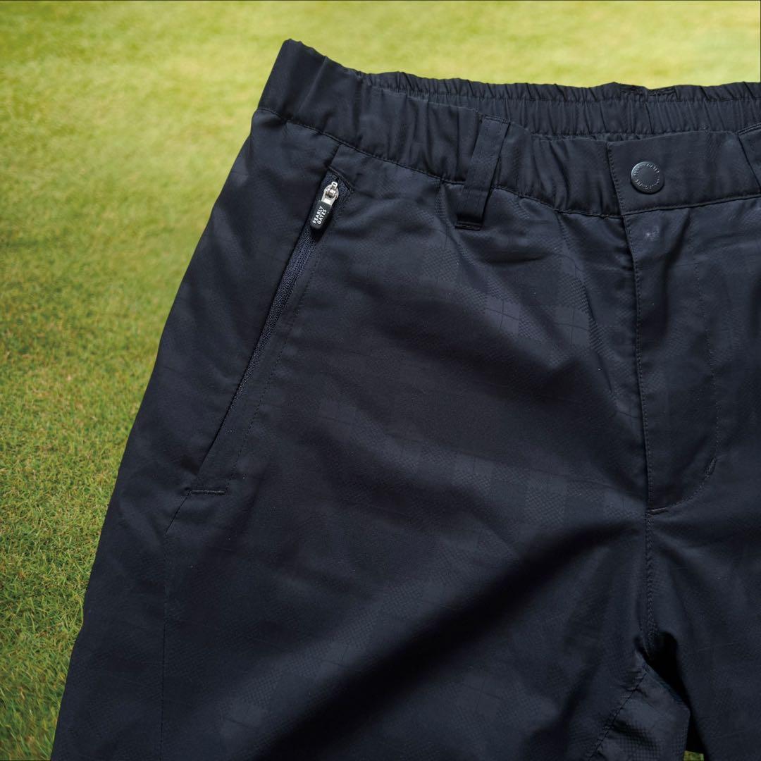 美品　パーリーゲイツ　パンツ　黒　ブラック　チェック　4 M〜L相当　防寒　蓄熱