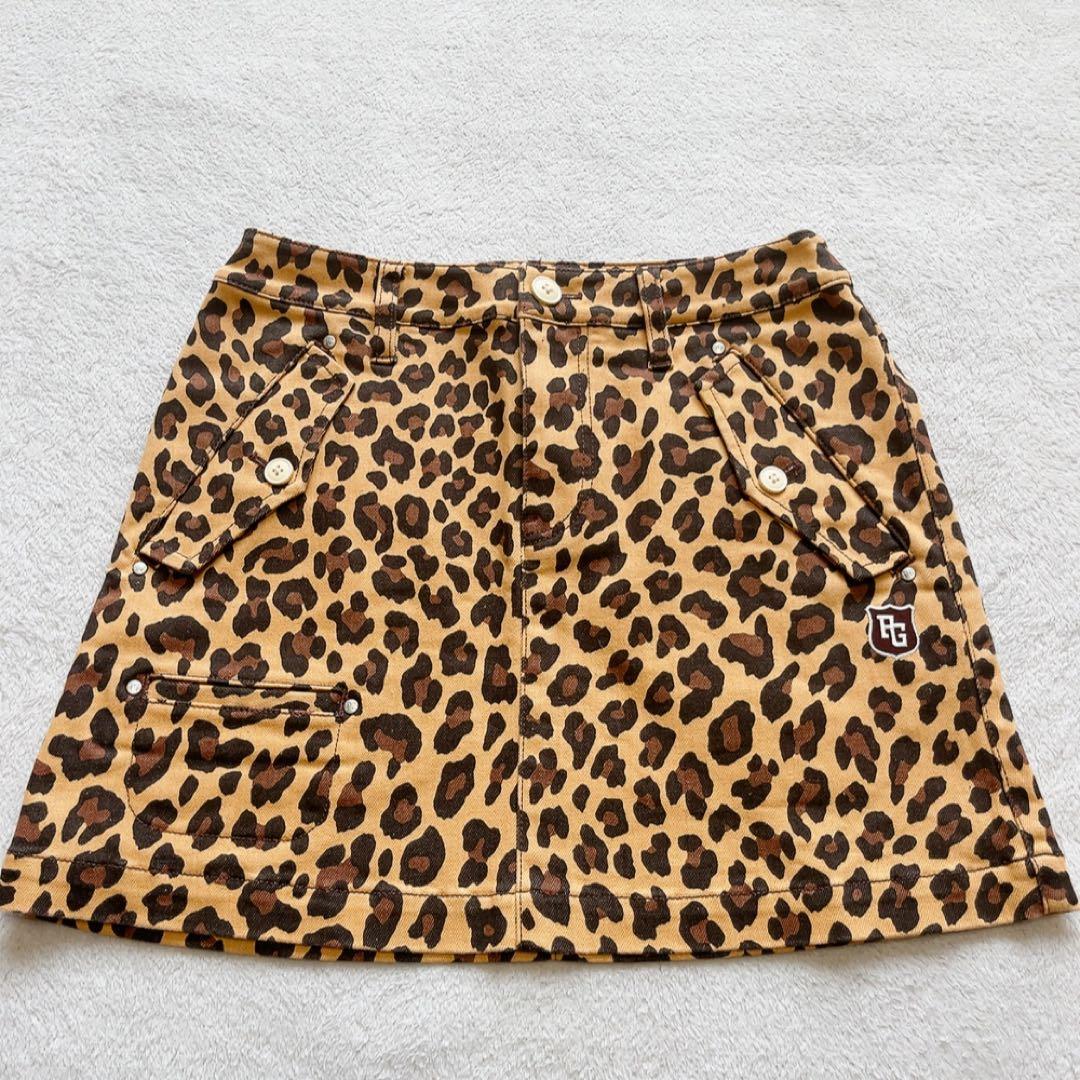 美品　パーリーゲイツ　セットアップ　ポロシャツ　スカート　レオパード　ヒョウ　豹