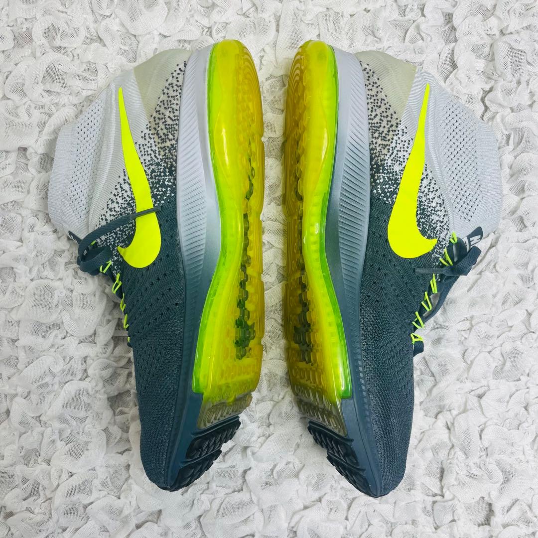 ナイキNIKEフライニットレーサー27.5完売品ランニングシューズマラソン蛍光