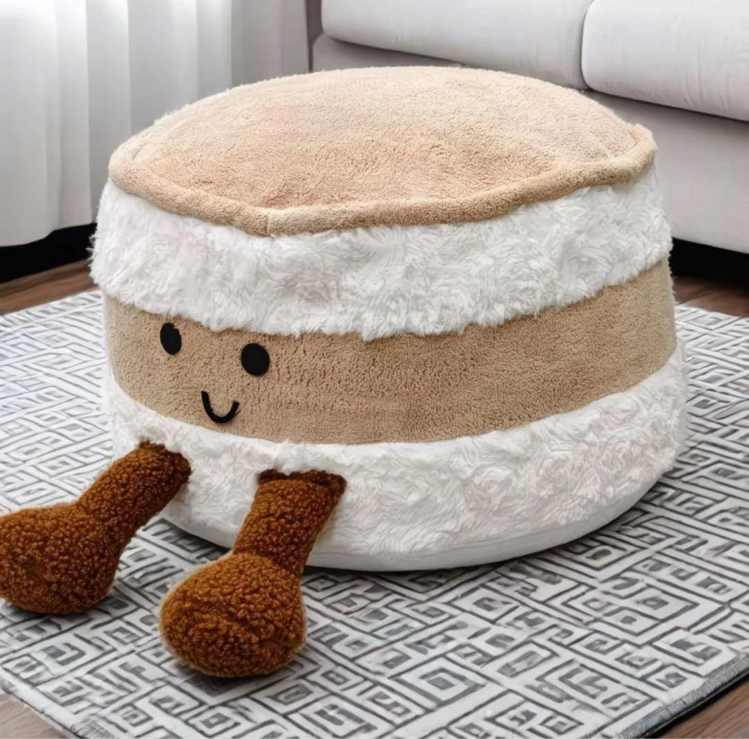 マカロン型クッション　ベージュ