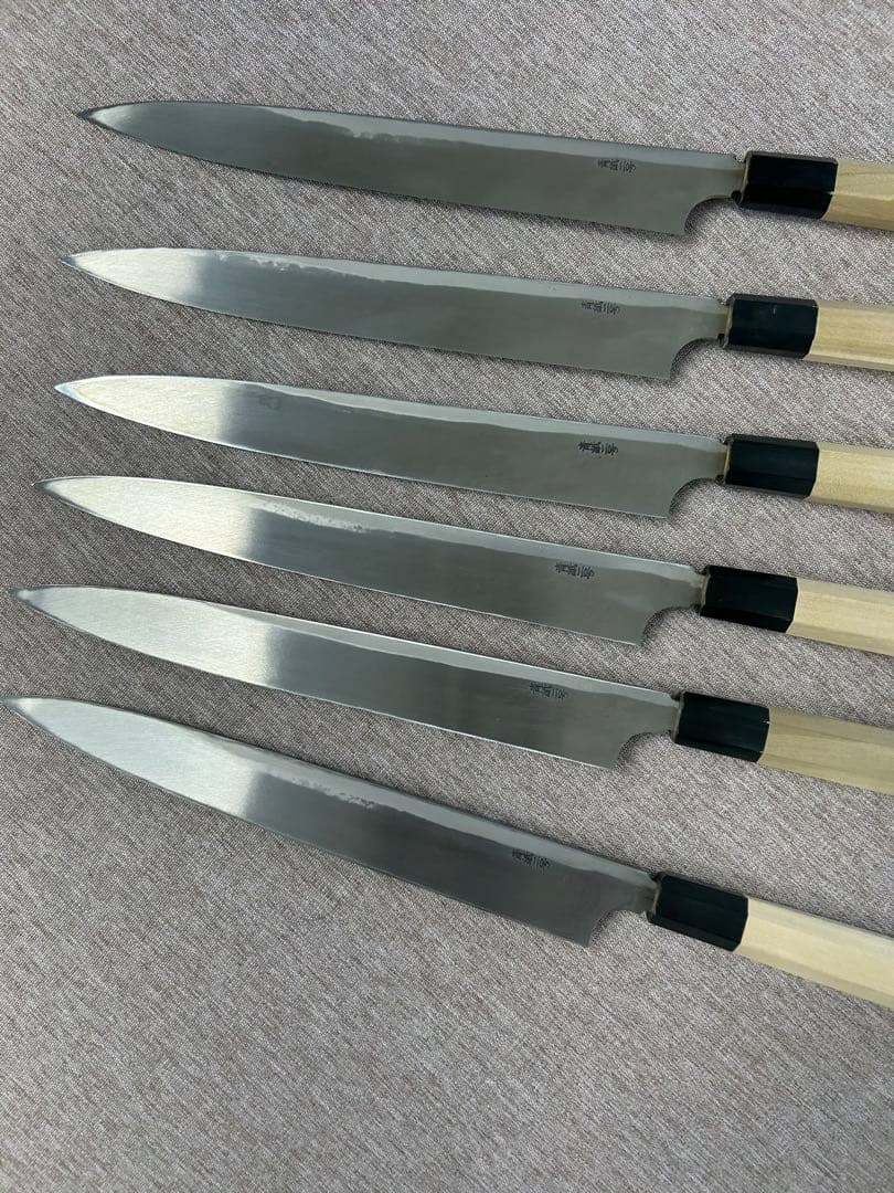 [6個セット] 包丁 柳刃包丁 270mm 安来鋼青紙２号 水牛八角柄