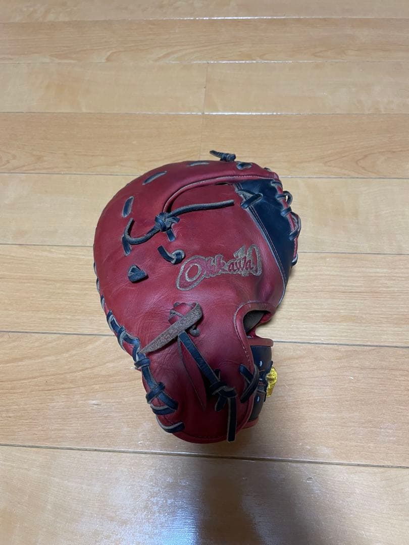 ミズノプロ 軟式ファーストミット　赤黒