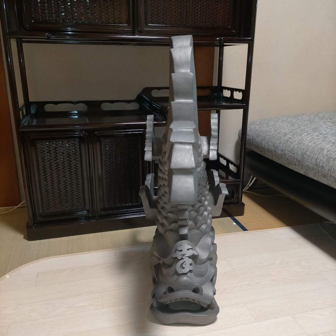 お*ん様 【鬼師・長尾龍作 銘入り】登り鯱 姫路瓦工芸 刻印 大型69cm シャ