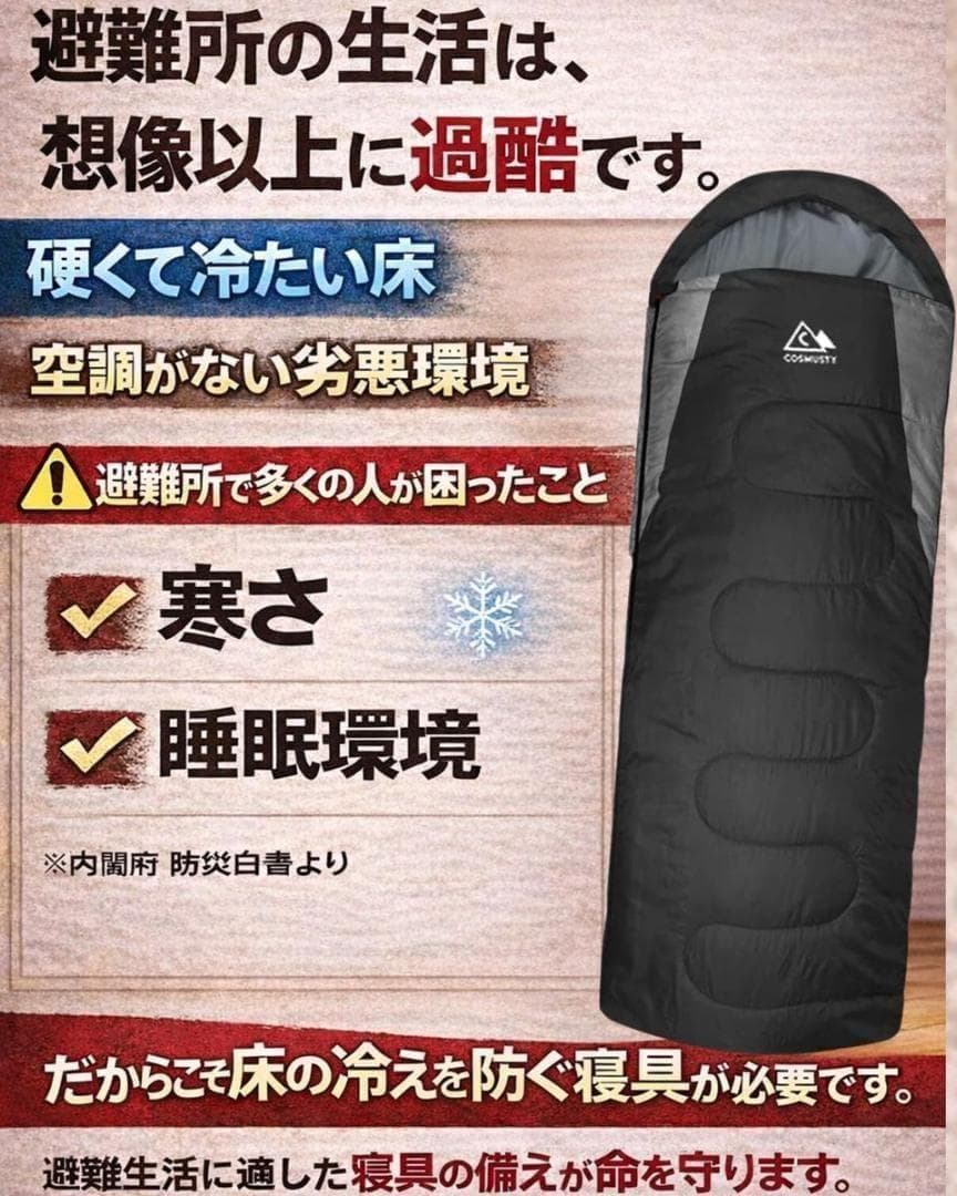 4個セット 数量限定 非常用 寝袋 アウトドア 車中泊 封筒型 防災用品