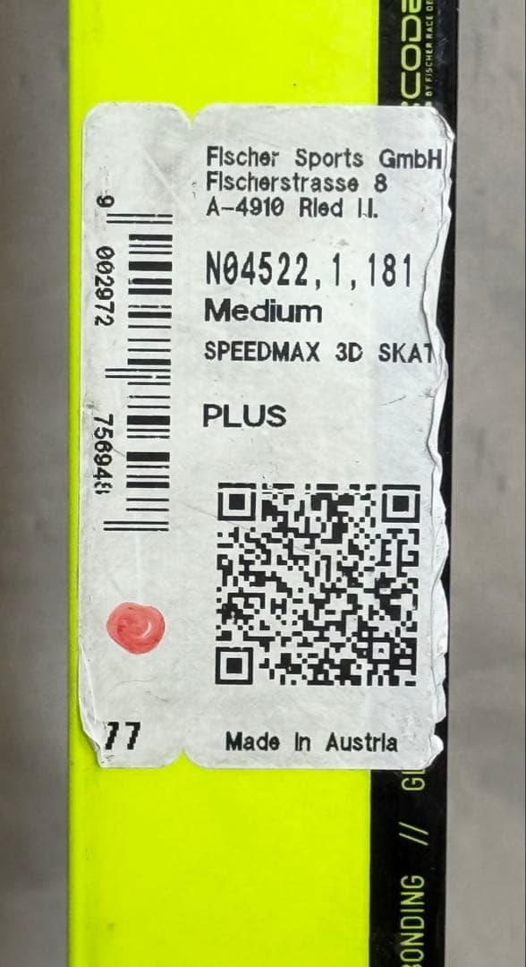 181cm フィッシャースピードマックス 3D SKATE Medium