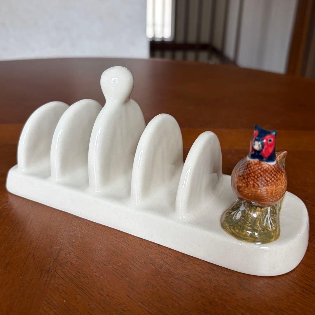 【レア美品】英国製　Quail Pottery★キジ★可愛いトーストラック