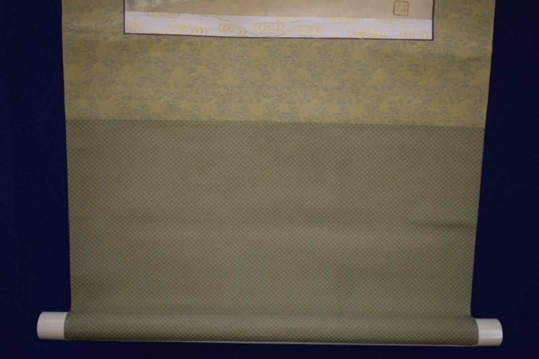 真作/一竹山人/山水/大原女図/農村夫人/布袋屋掛軸HJ-786