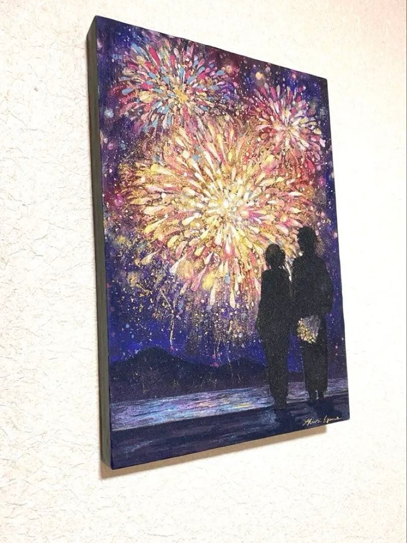 【絵画　原画・一点物】花火　江川史織作|日本画｜インテリアアート