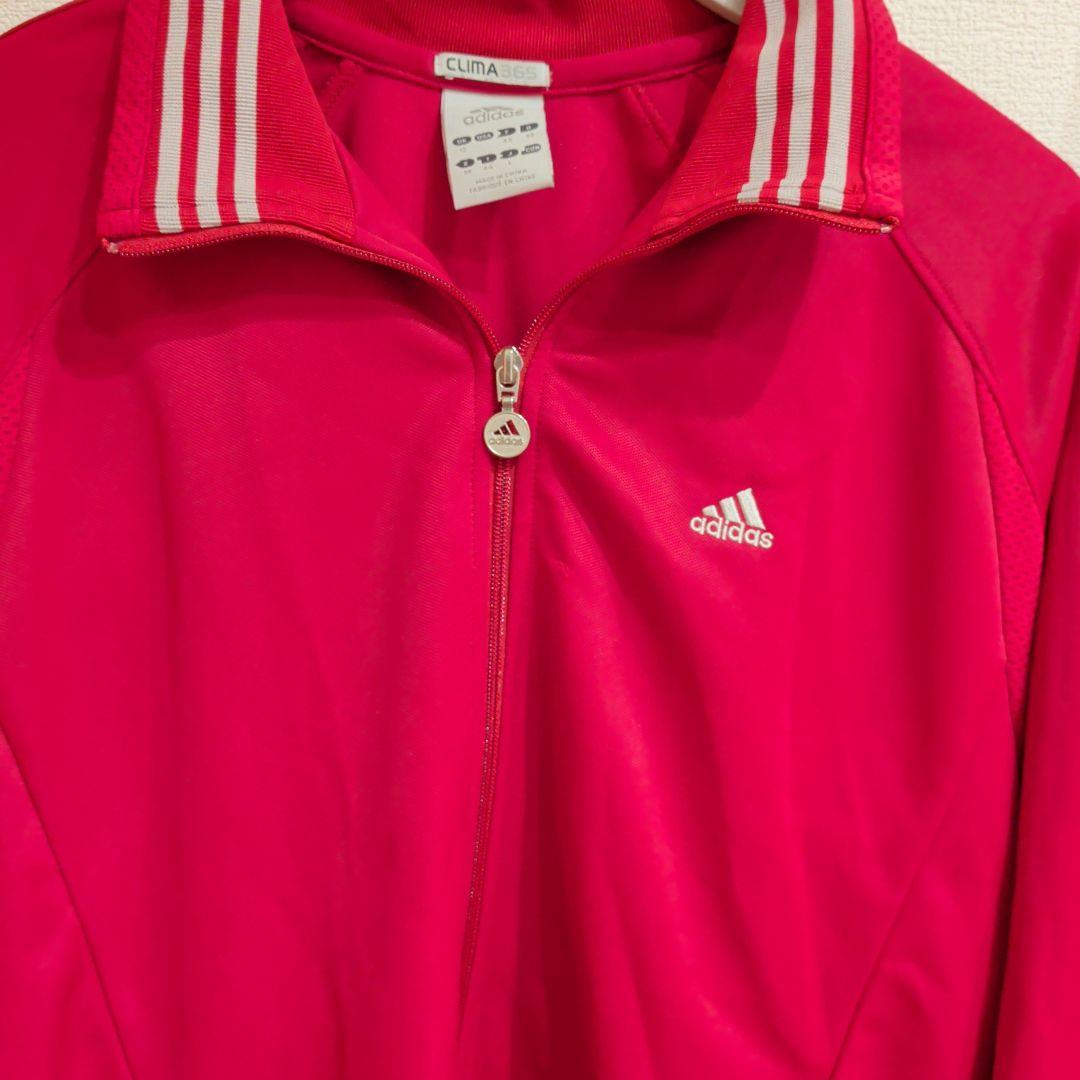 adidas　赤　ジャージ上下セット　美品