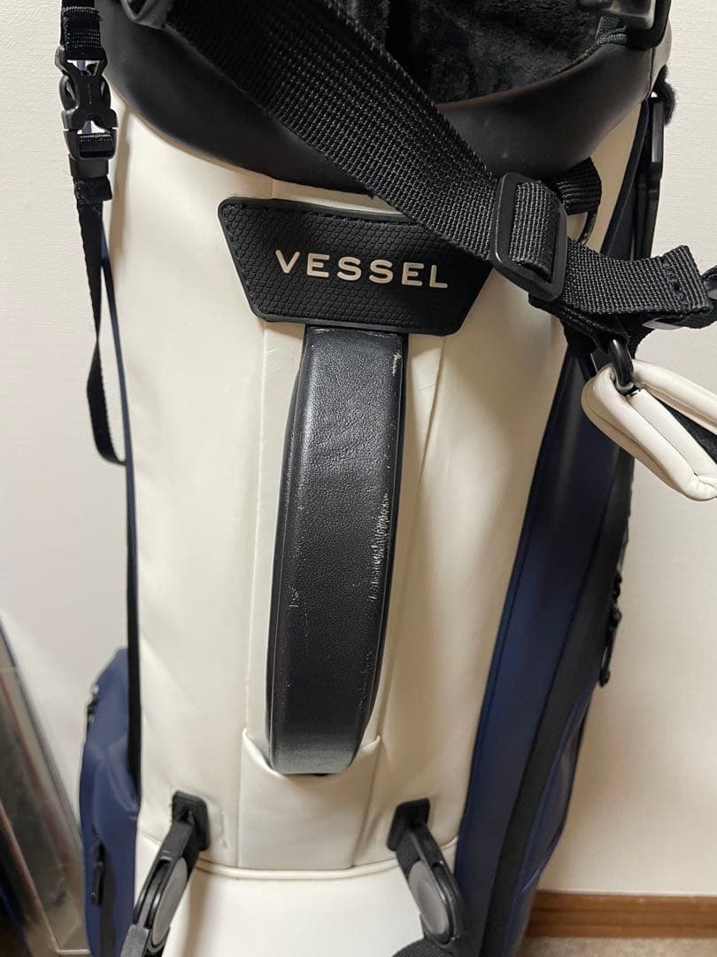 Vessel キャディバッグ ホワイト/ネイビー