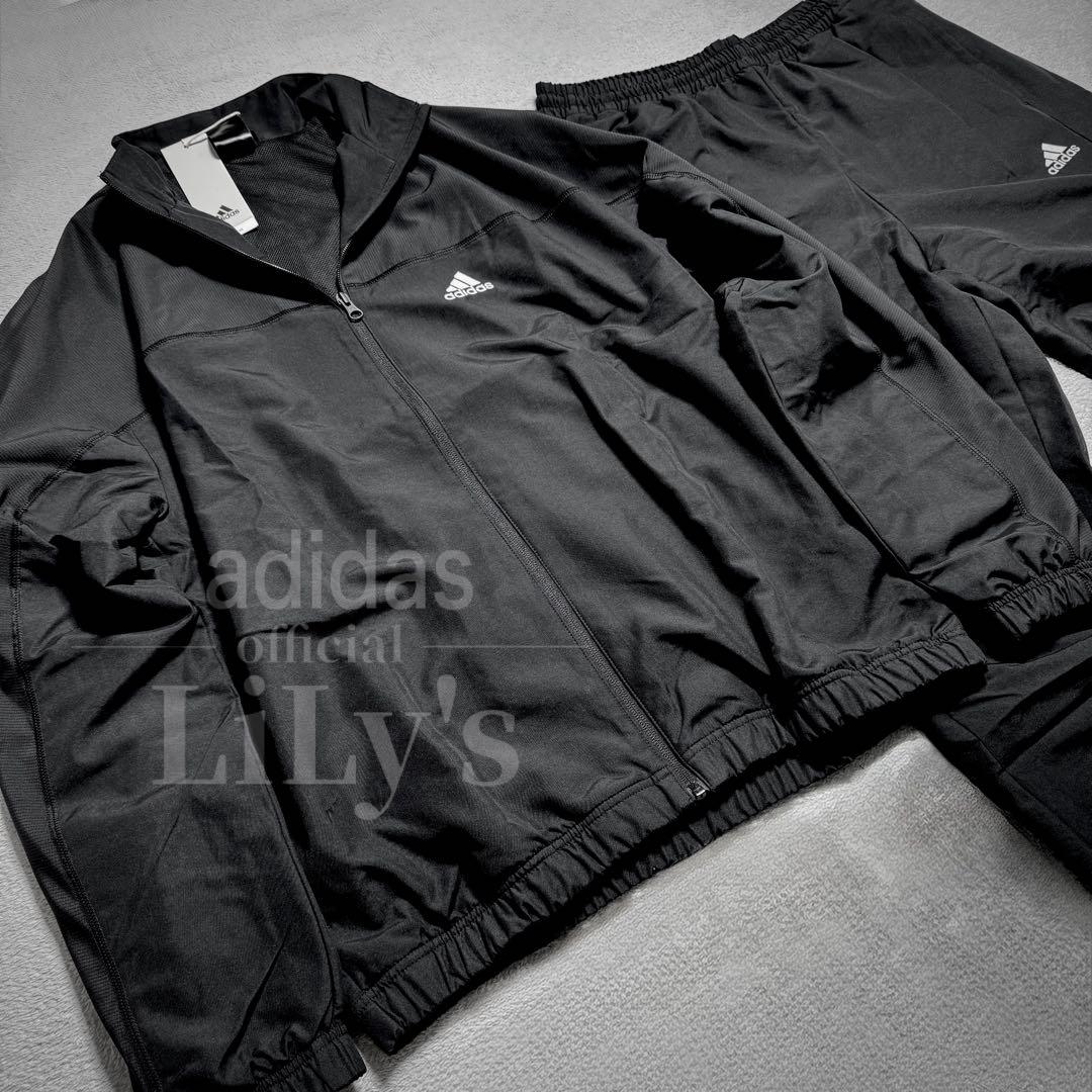 【Ｌサイズ】adidas上下セットアップ　ブラック　黒　新品　ウーブン