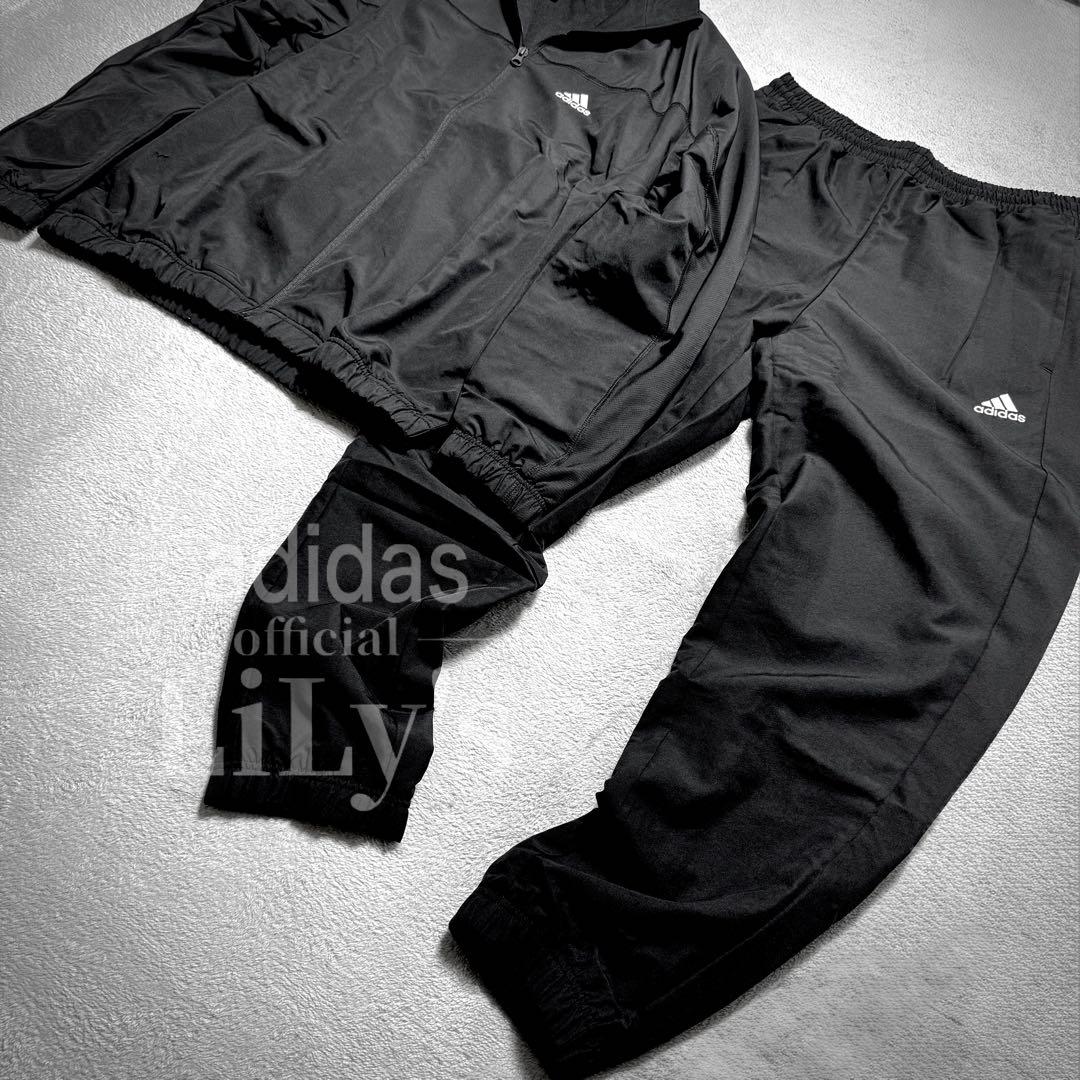 【Ｌサイズ】adidas上下セットアップ　ブラック　黒　新品　ウーブン