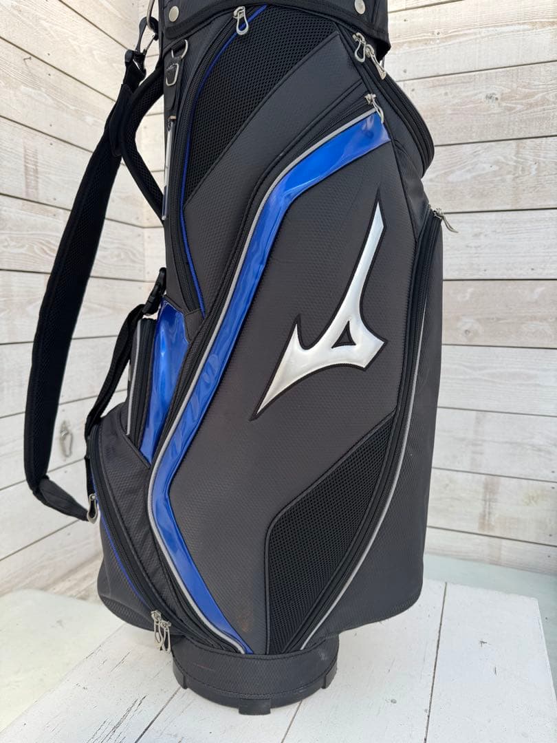 軽量Mizuno キャディバッグ 黒/青