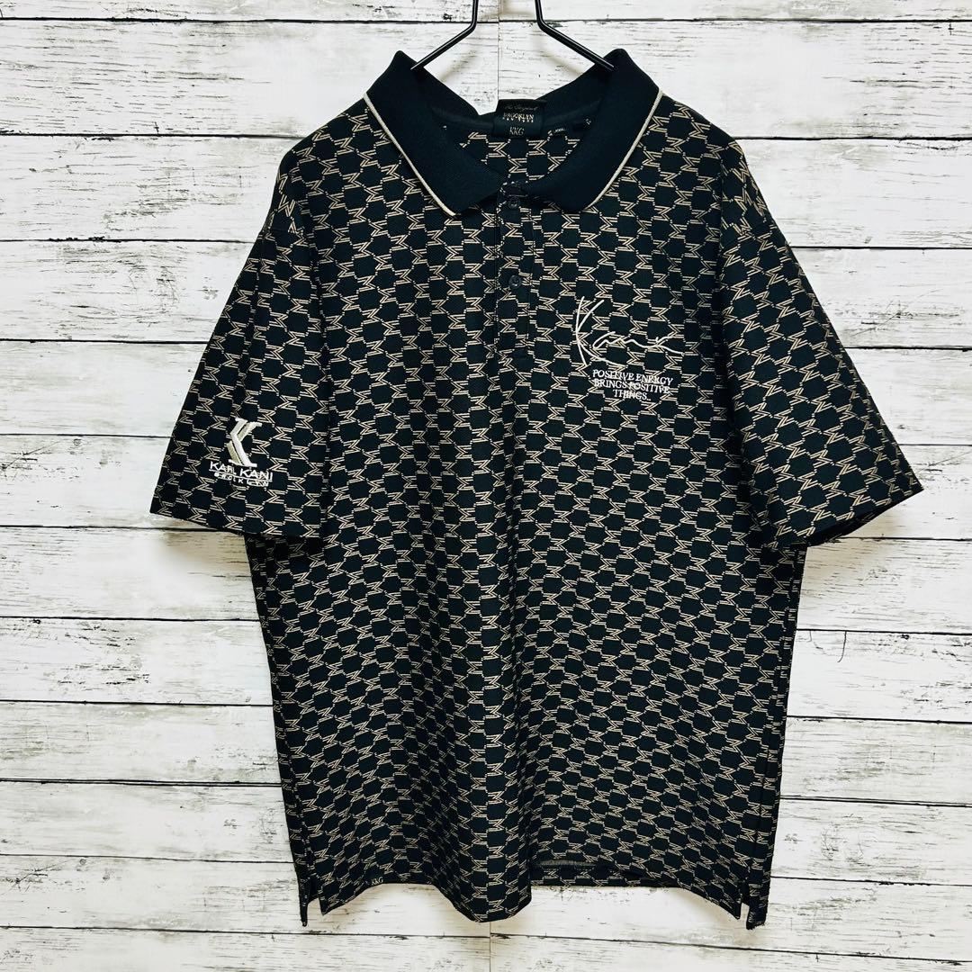 KARL KANI GOLF カールカナイゴルフ モノグラム 総柄 ポロシャツ