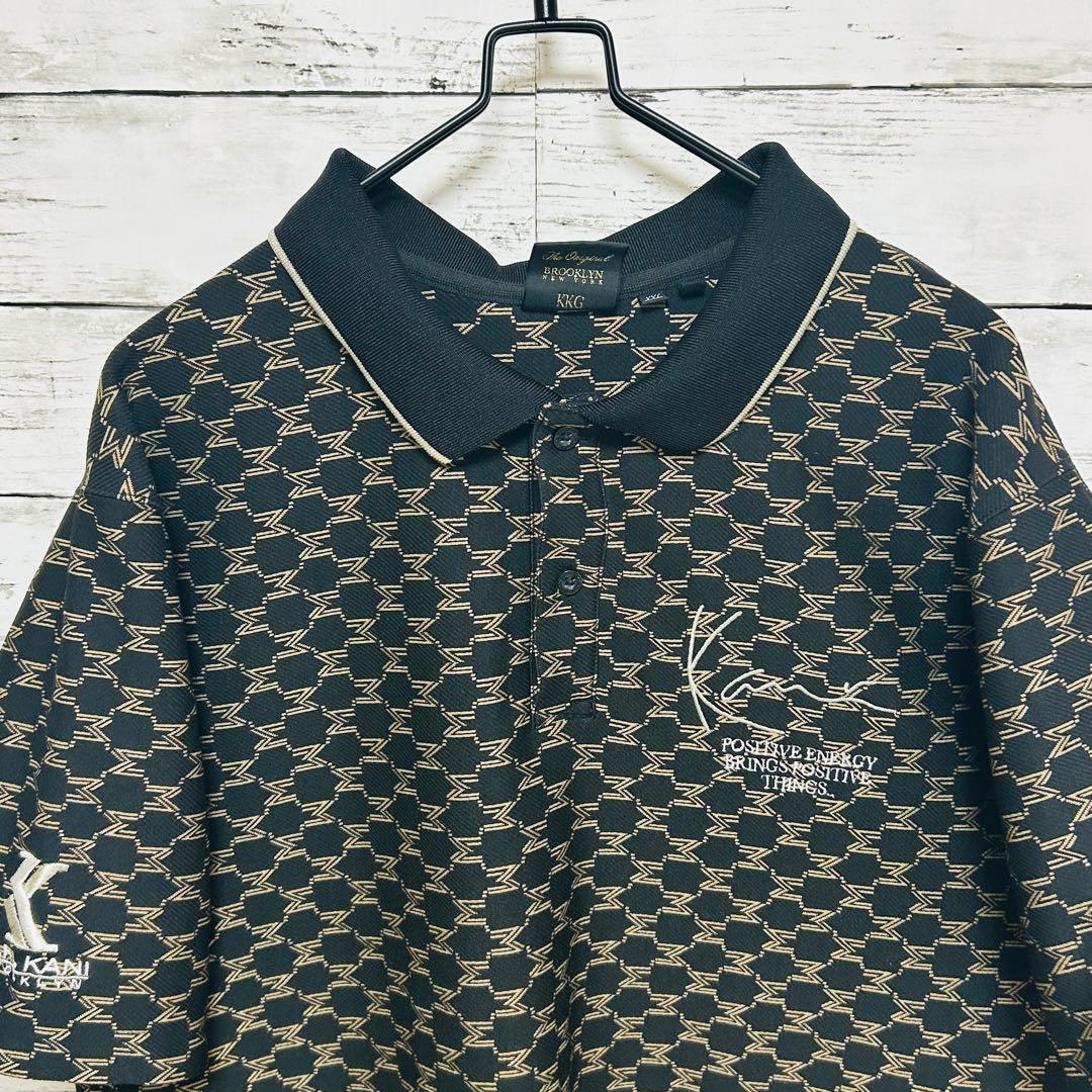 KARL KANI GOLF カールカナイゴルフ モノグラム 総柄 ポロシャツ