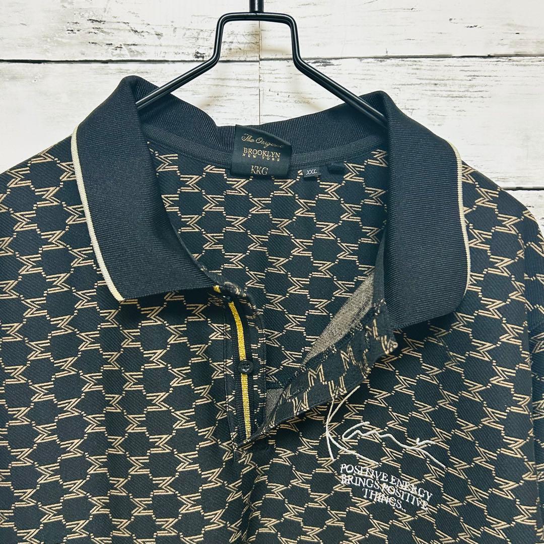 KARL KANI GOLF カールカナイゴルフ モノグラム 総柄 ポロシャツ