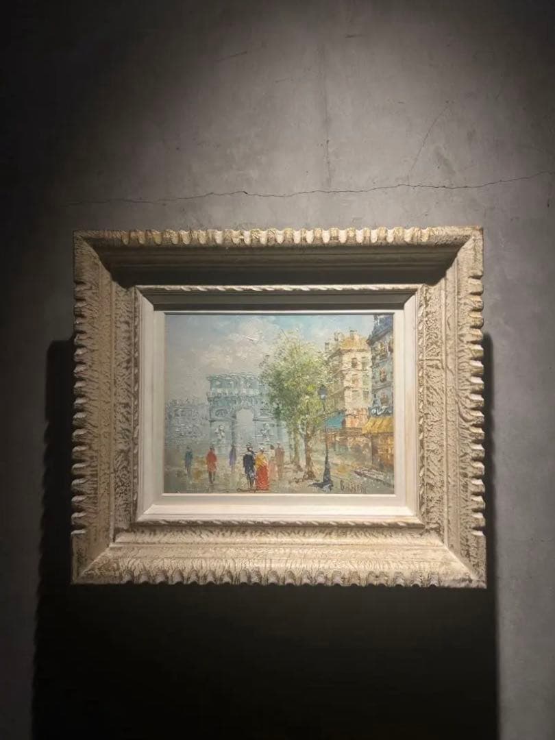他の方発送×肉筆油彩画　【Paris】　直筆サインあり