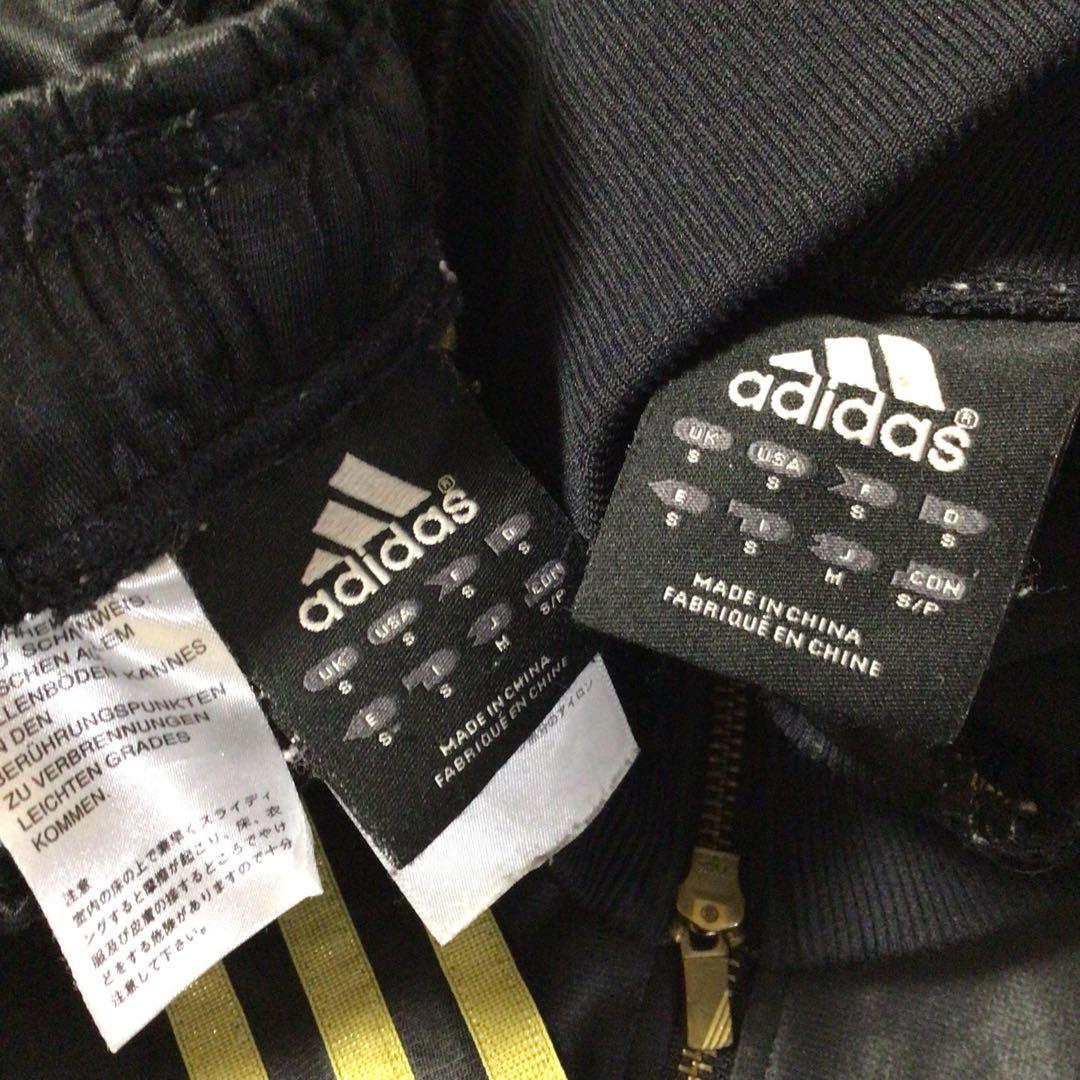 adidas セットアップジャージ 上下セット 黒金 M