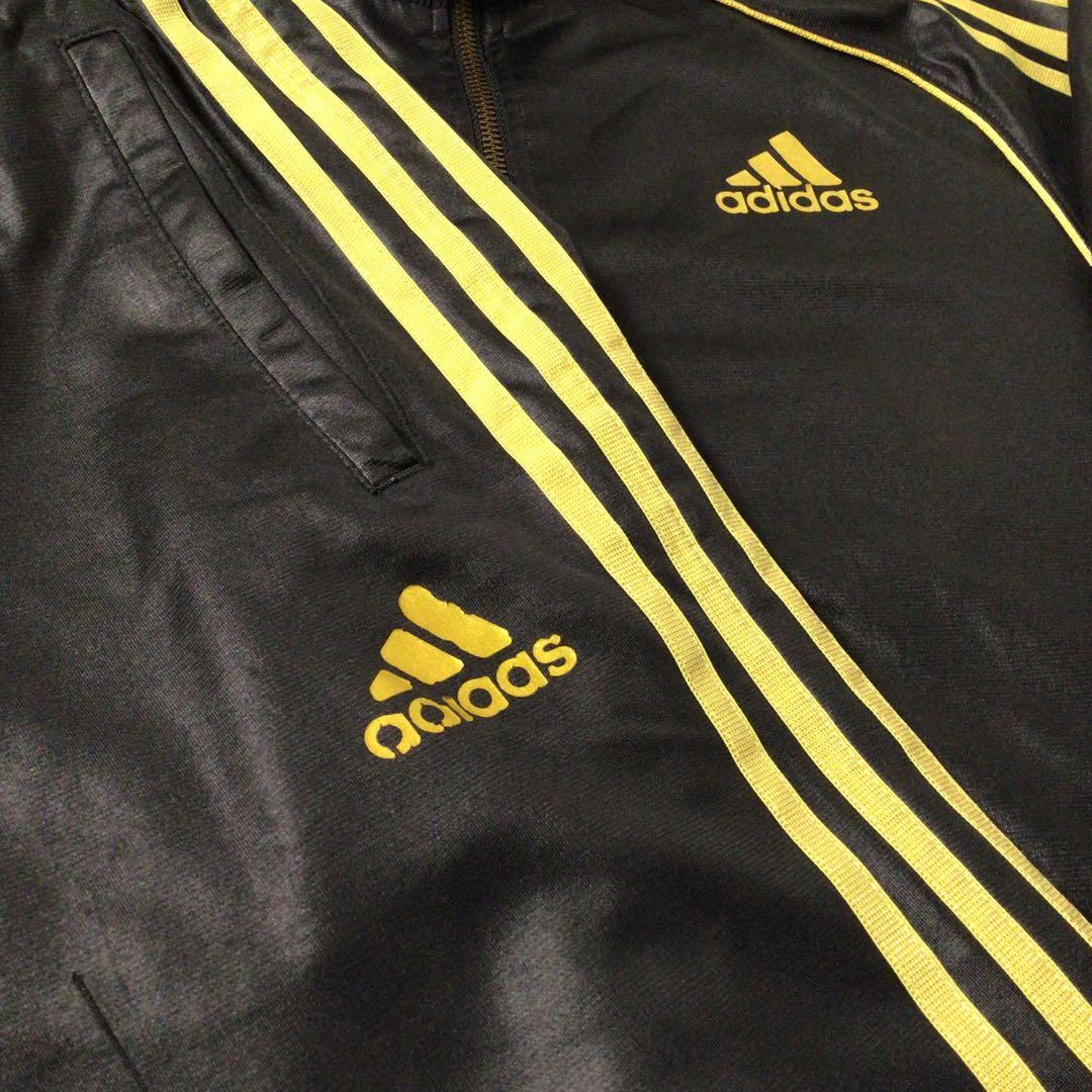 adidas セットアップジャージ 上下セット 黒金 M