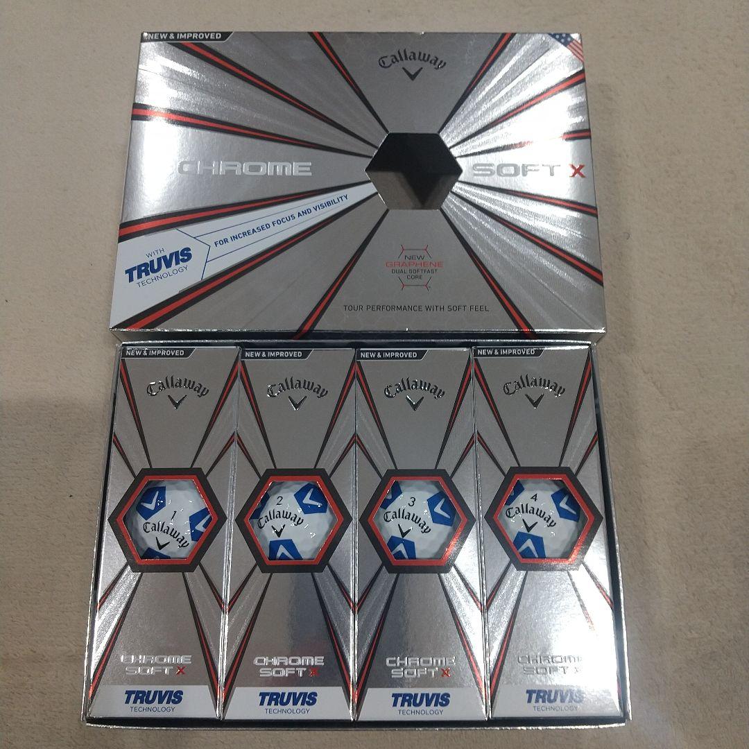 キャロウェイ ゴルフボール クロムソフトX サッカーボール柄青