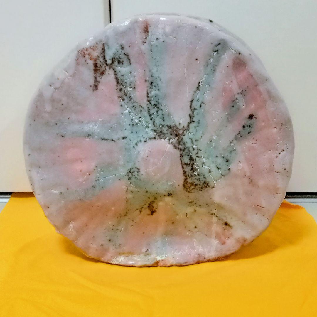 志野焼 寿扇作 大村寿扇 東谷窯 花生 丸形 花瓶 花器 花立て 壺 陶器