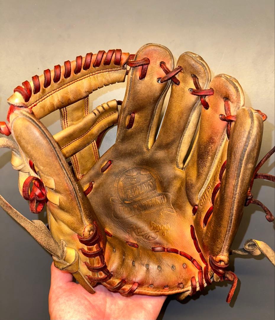 Rawlings 硬式グローブ ベージュ/赤