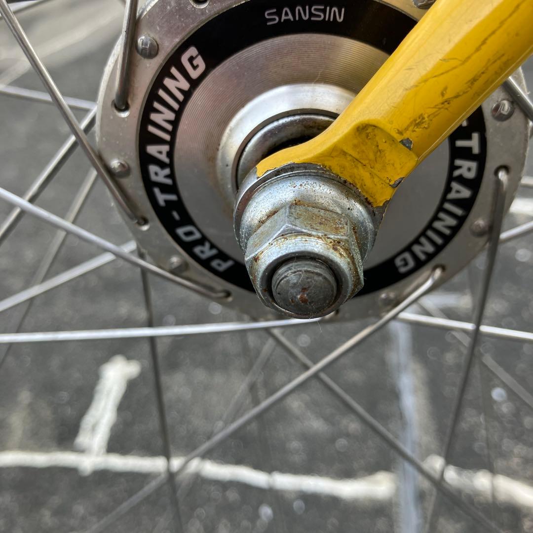 三連勝シングルギア ピストバイクフレームにN JS刻印あり