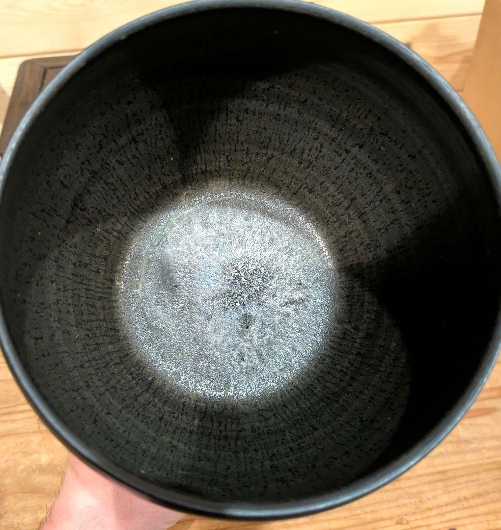 田中敬七作　焼きメ　盛花器　陶器　木箱