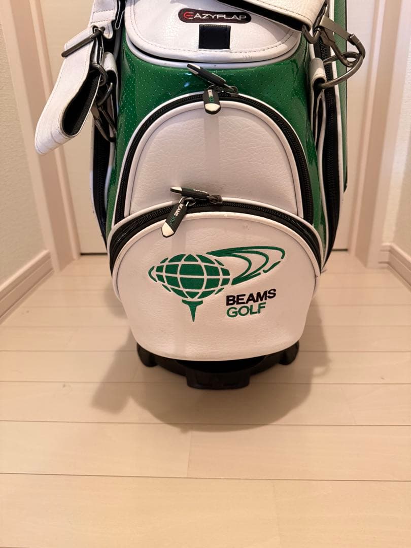 BEAMS GOLF キャディバッグ ホワイト グリーン
