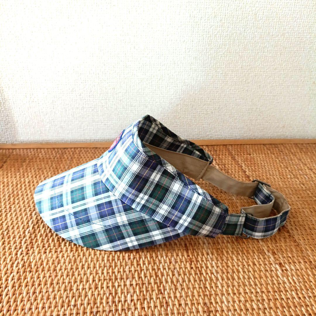 POLO GOLF RALPH LAUREN ワッペン刺繍チェック柄サンバイザー