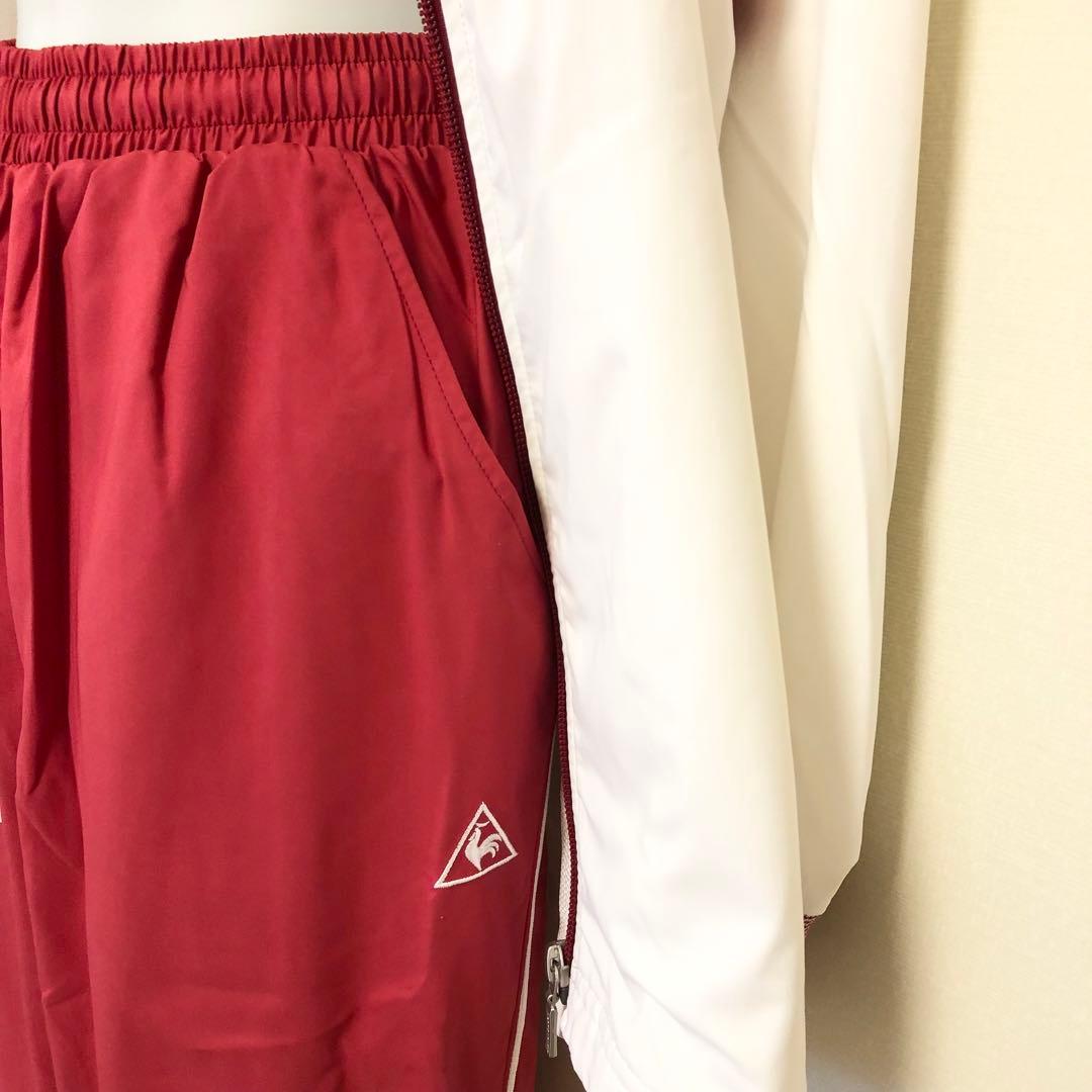 美品 ルコックスポルティフ ジャケットセットアップ ホワイト/レッド Ｌ