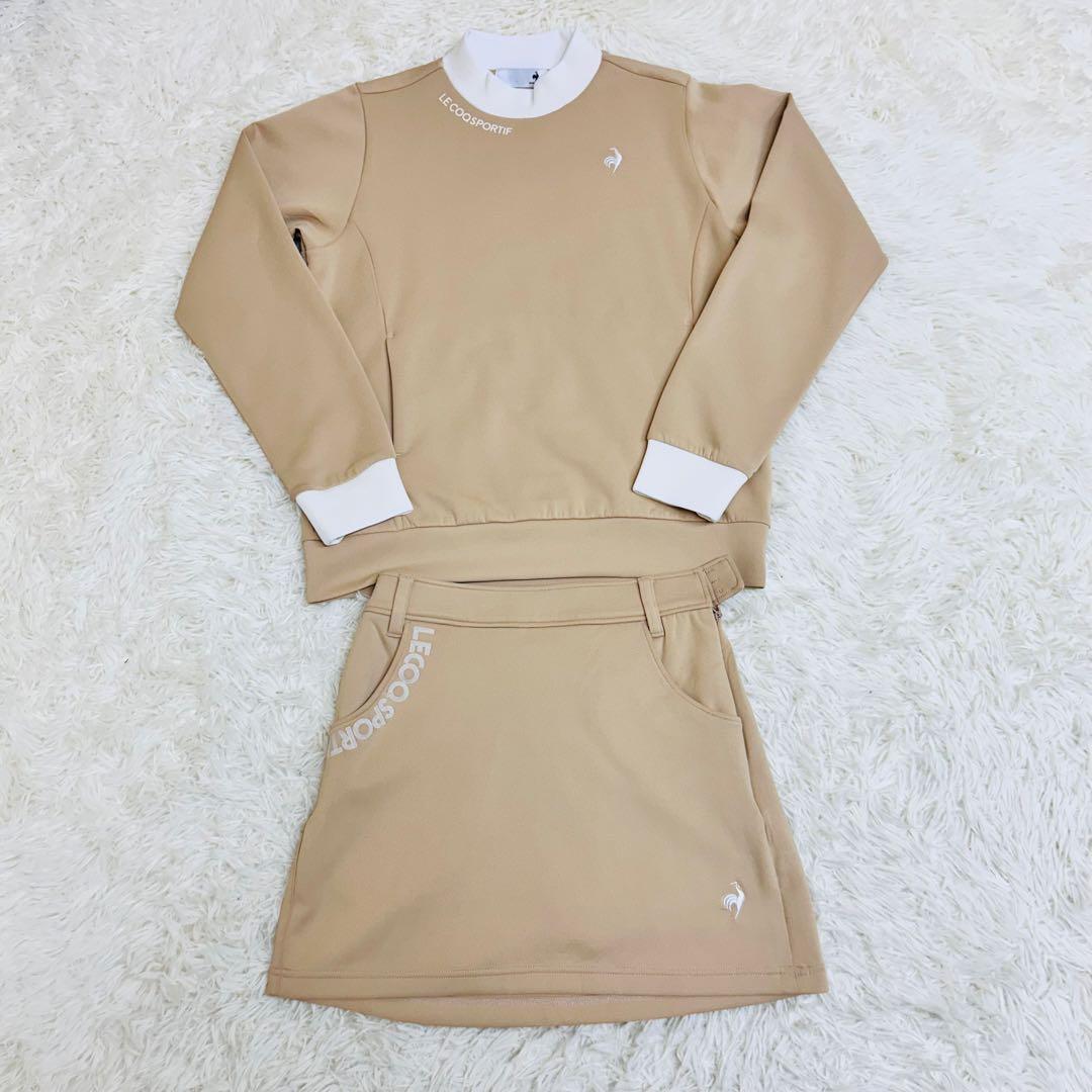 池田エライザ着用　ルコックゴルフ スフレダンボール上下セット ベージュ M/S