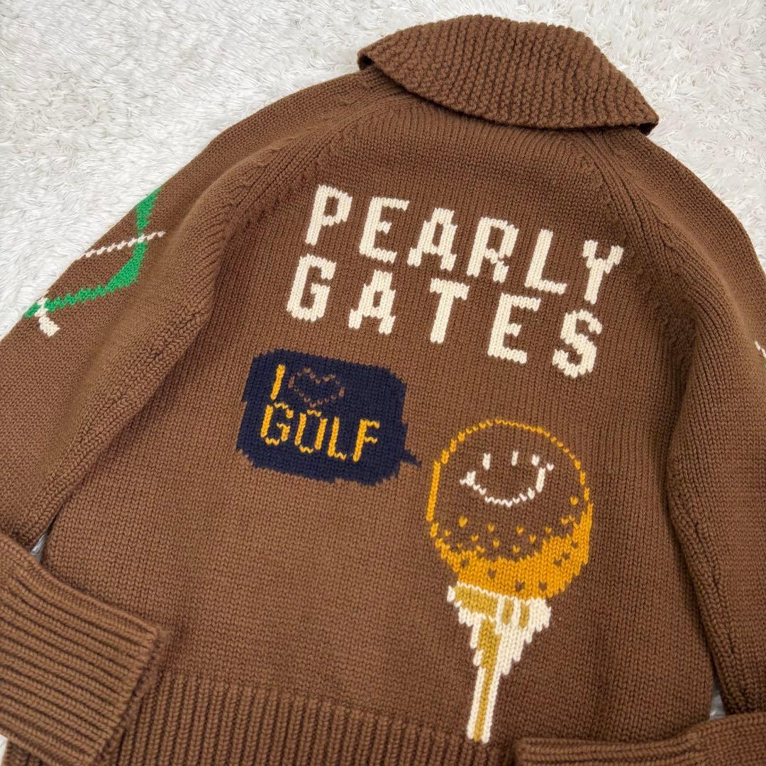 PEARLY GATES パーリーゲイツ カウチンニット ブルゾン ブラウン