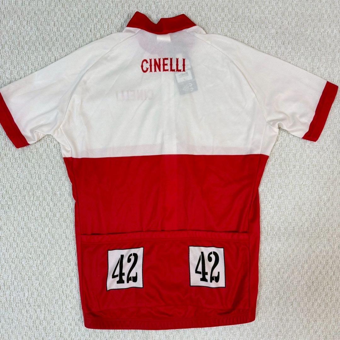 未使用品 デッドストック CINELLI ジャージ L サイクルジャージ 赤/白