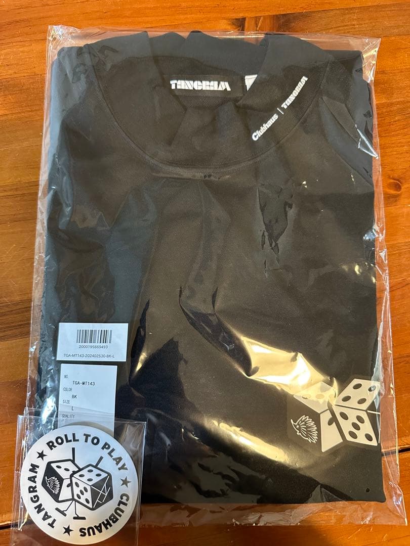 新品CLUBHAUS×TANGRAM モックネックTEE ブラック サイズL