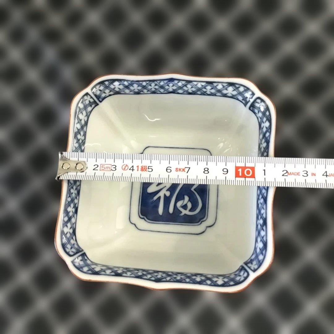 たち吉　青華遊魚　角鉢　角小鉢　6個セット　橘吉　タチキチ