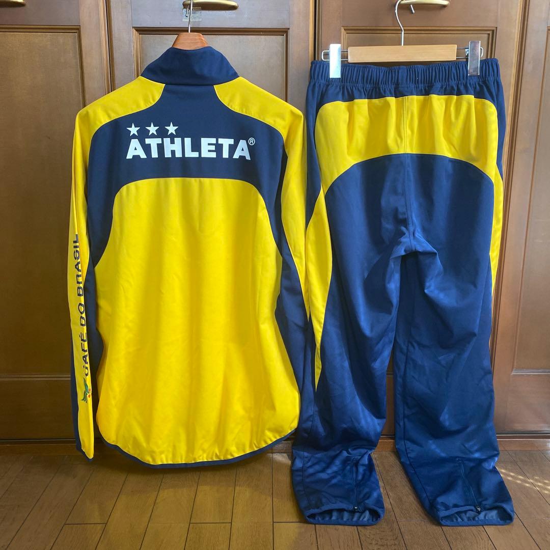 美品　ATHLETA アスレタ　ピステ上下 イエロー/ネイビー　O/ LL