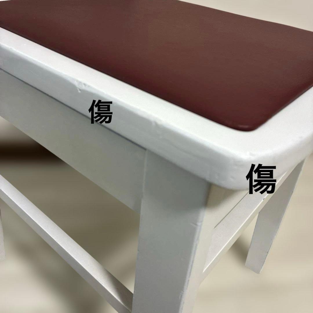 【中古リニューアル】白特注色・背付ピアノ椅子(全国送料込み)トムソン椅子
