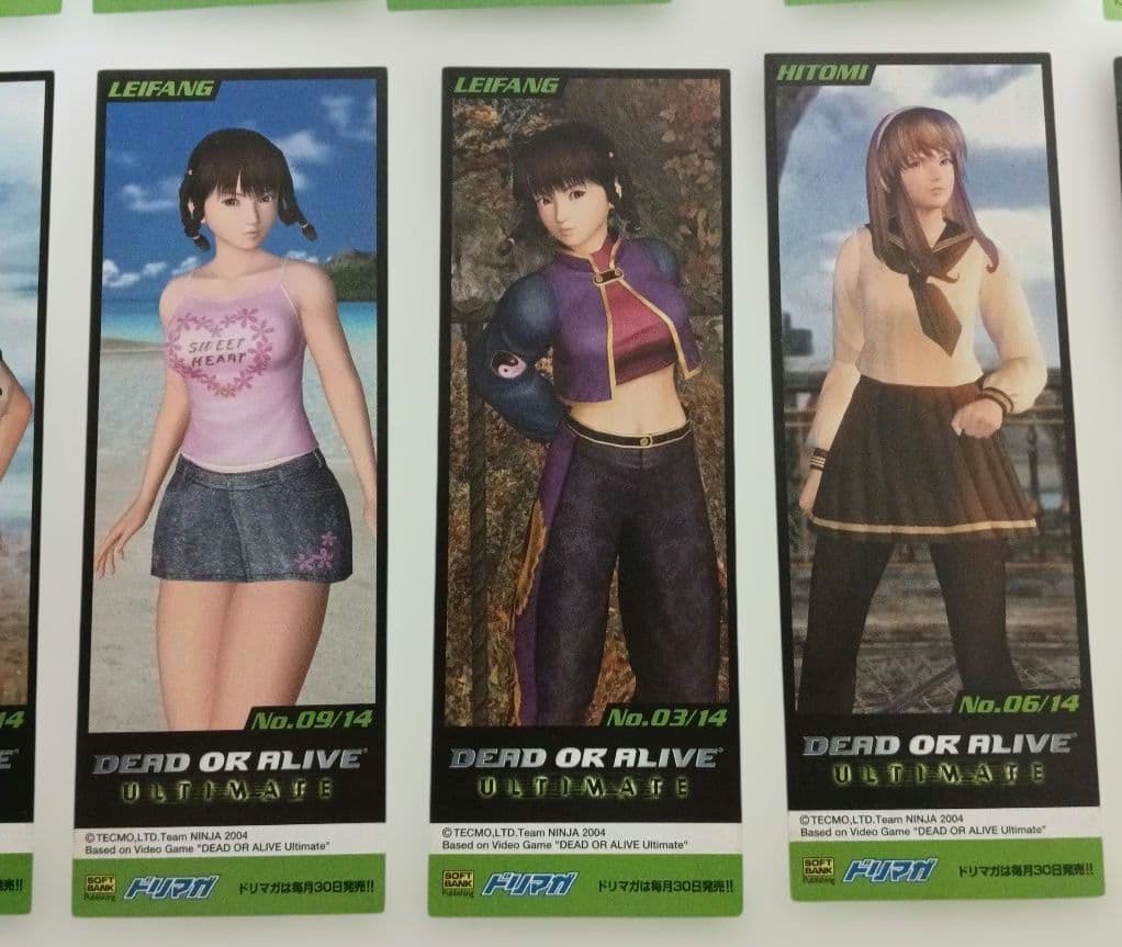 Dead or Alive 　キャラクター栞　16枚セット