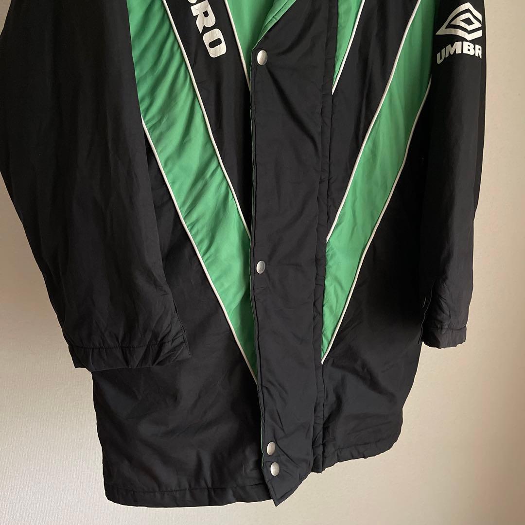 希少　90's umbro アンブロ　ベンチコート　ブラック×グリーン