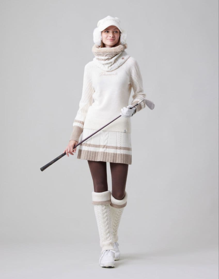 DESCENTE GOLFLuxeスワロフスキーセットアップデサントゴルフニット