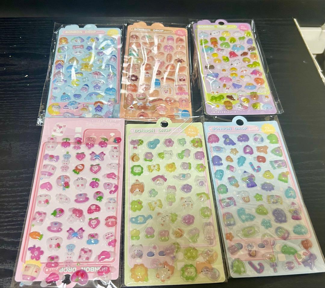 ボンボンドロップシール　シール　サンリオ　ちいかわ　動物　まとめ売り　４８点