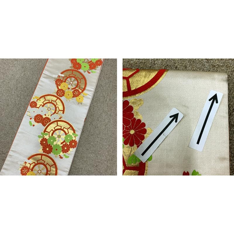 509ag23□七五三 七歳 女児 着物&袋帯 部分絞り 梅 松□状態良好